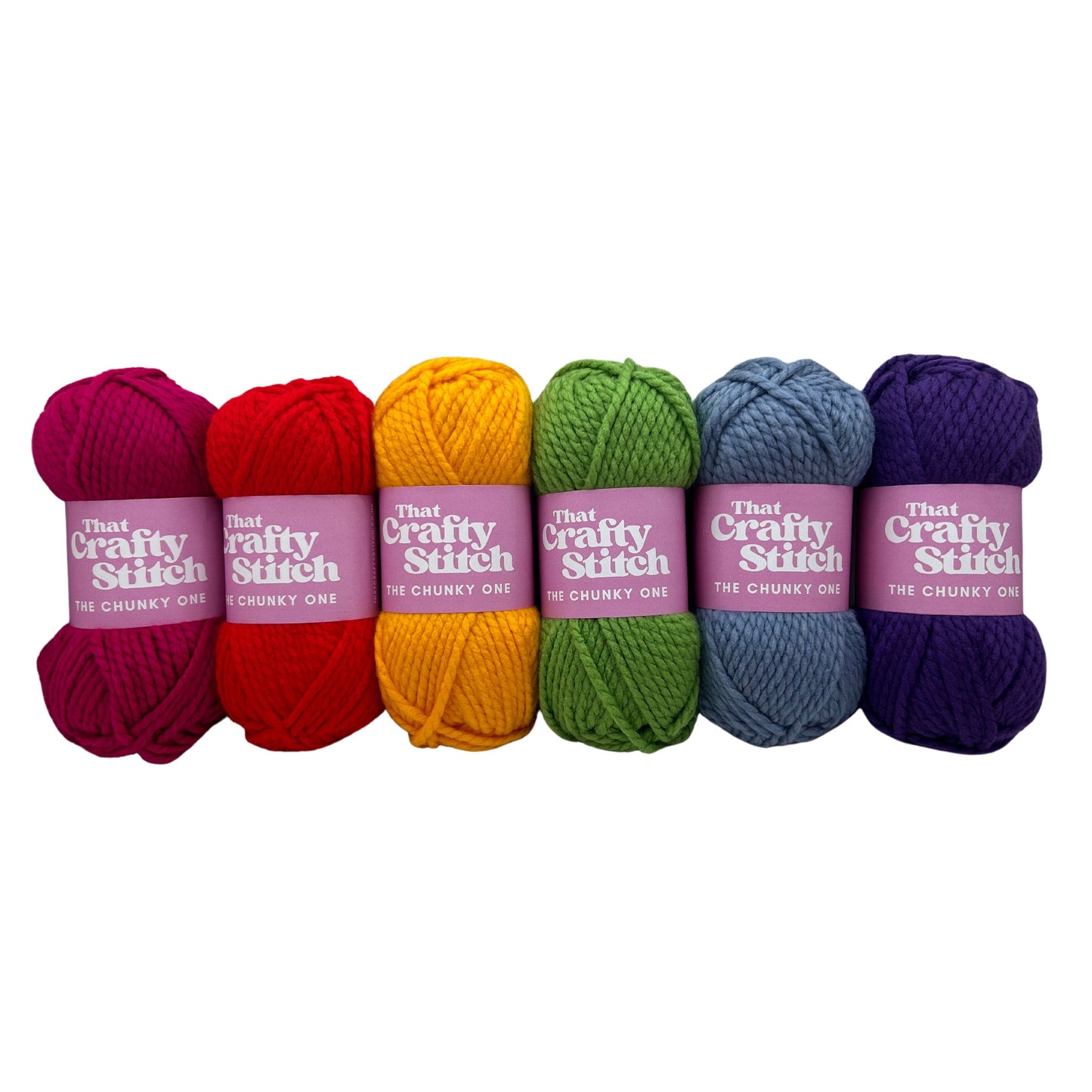 Rainbow super chunky yarn bundle