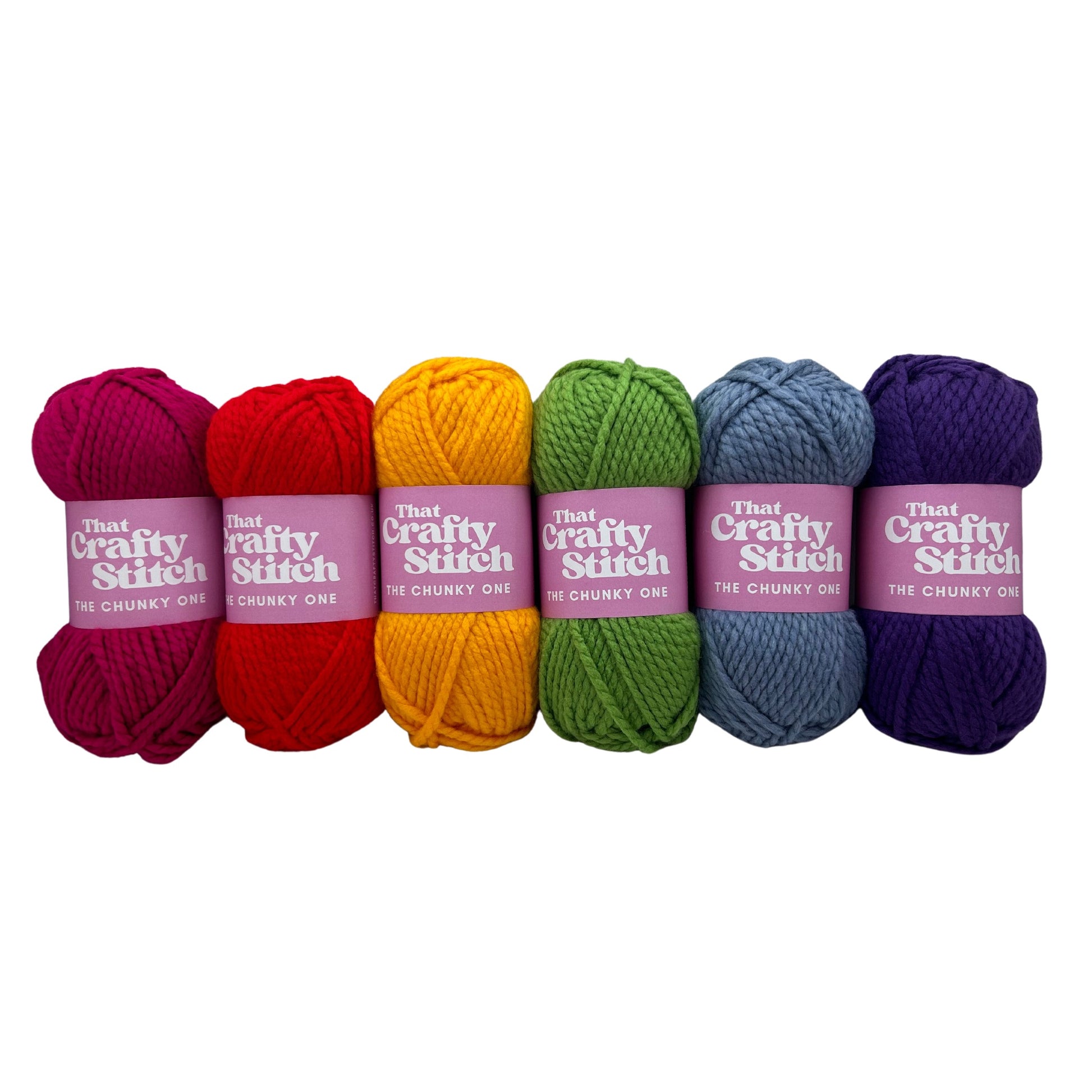 Rainbow super chunky yarn bundle
