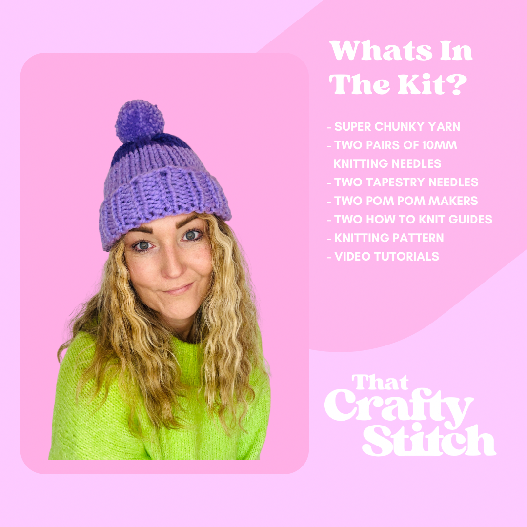 bestie bobble hat knit kit