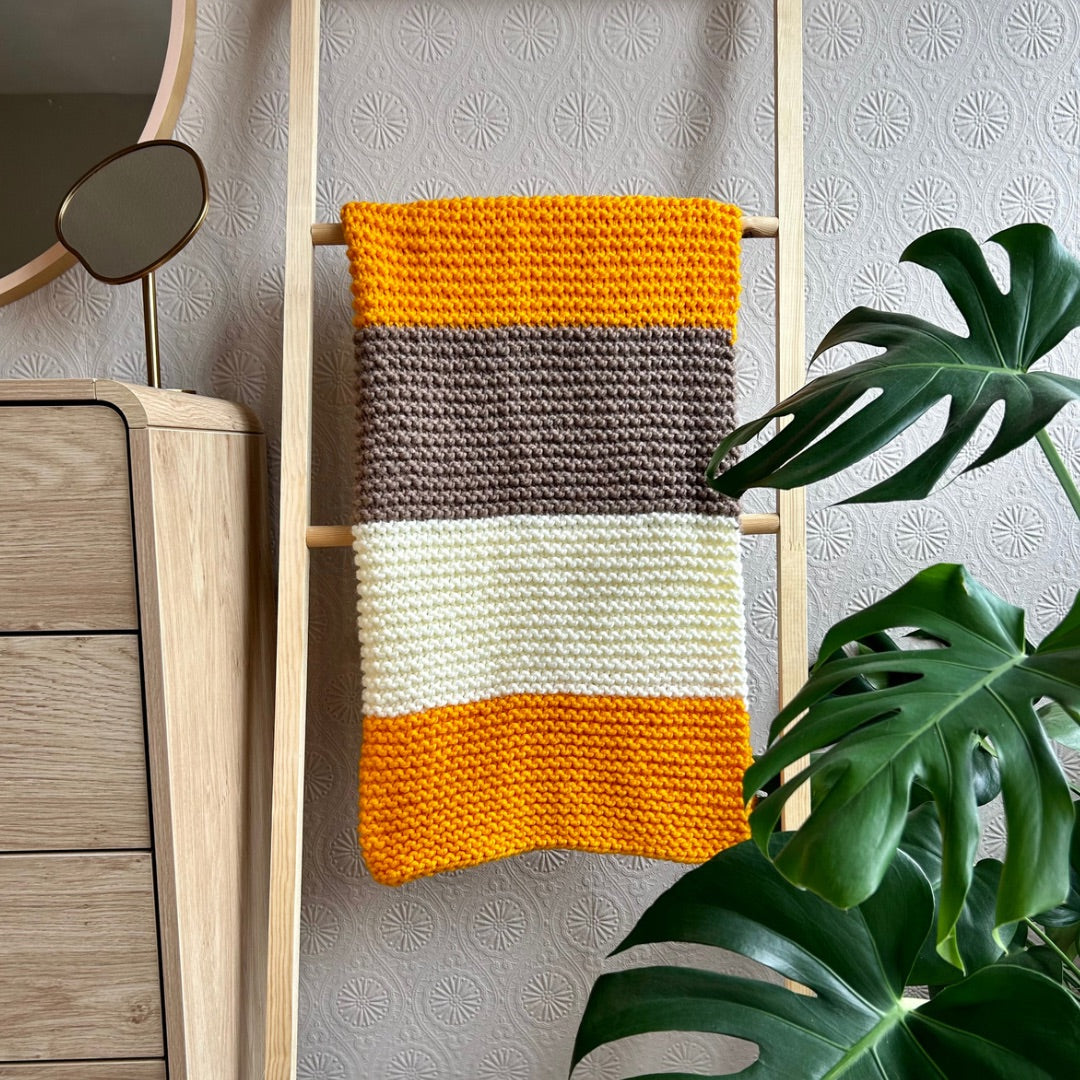 stripe blanket knitting pattern