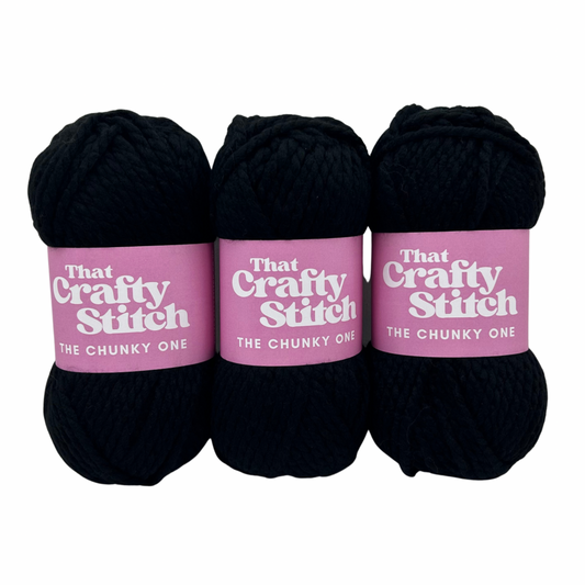 Black Super Chunky Yarn - Acrylic