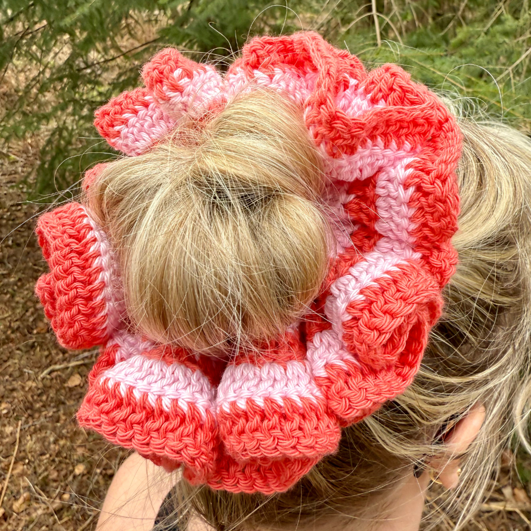Ruffle scrunchie crochet pattern | beginner friendly crochet pattern | digital pattern