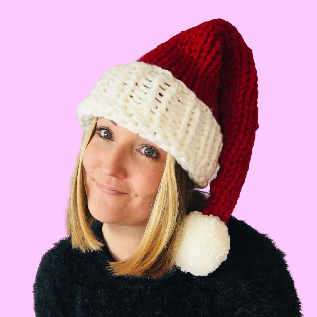 chunky santa hat knitting pattern