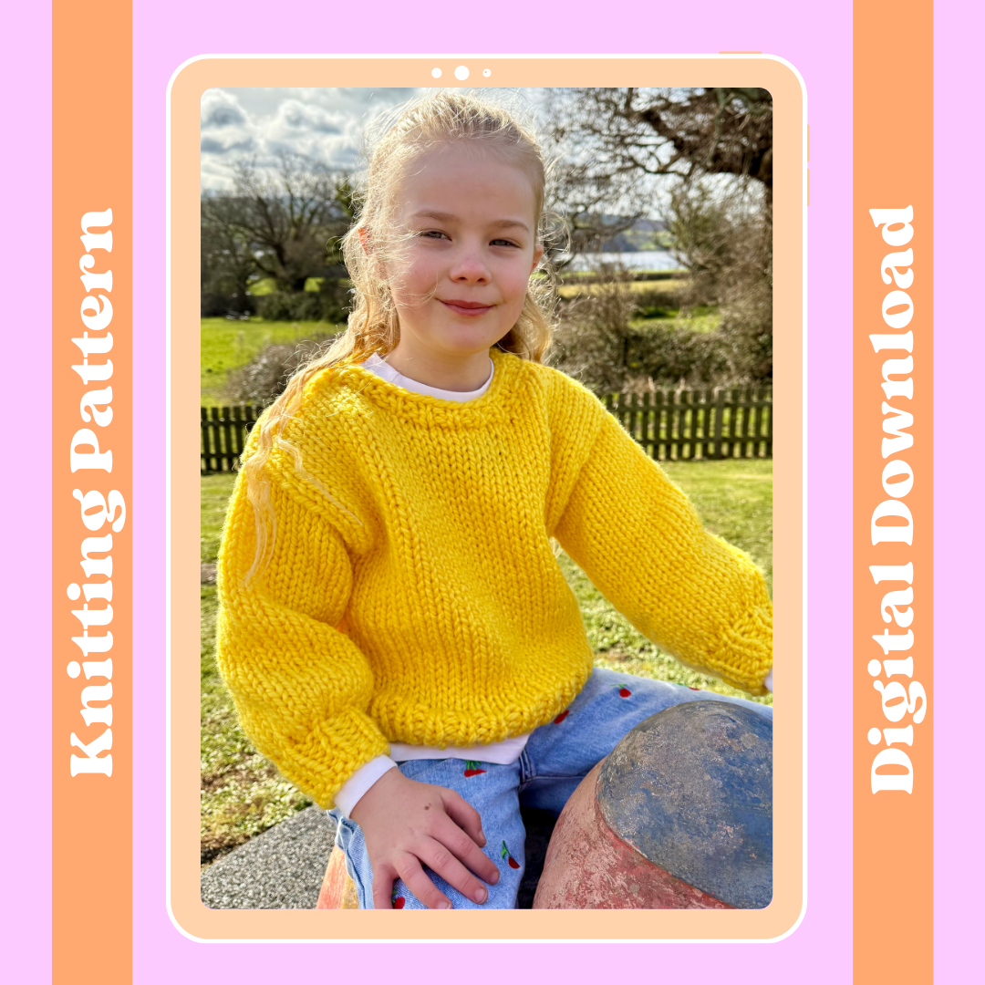 Mini chunky jumper knitting pattern | digital knitting pattern | easy Childs jumper pattern | kids sweater