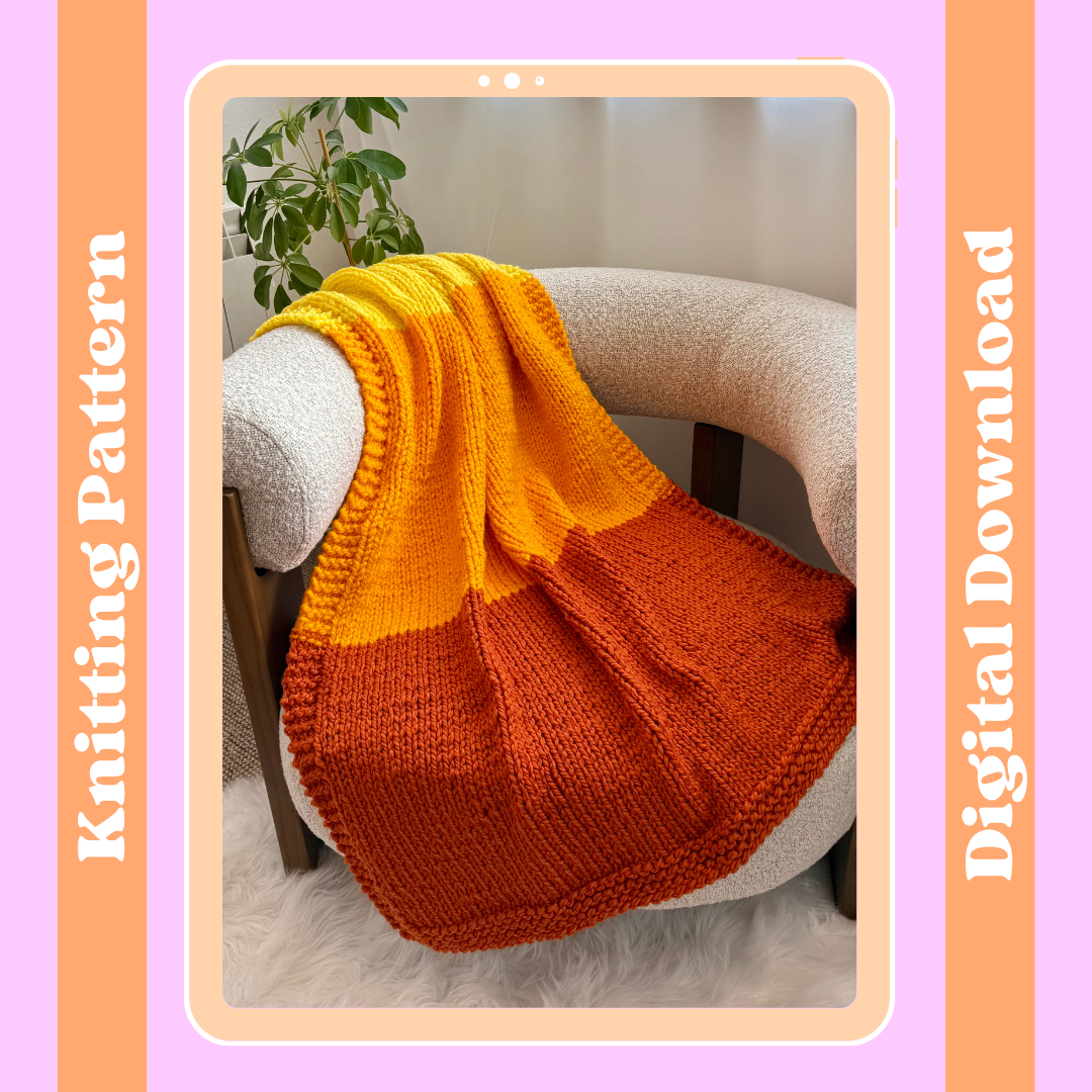 Triple Block Blanket Knitting pattern | digital download knitting pattern | beginner friendly blanket pattern