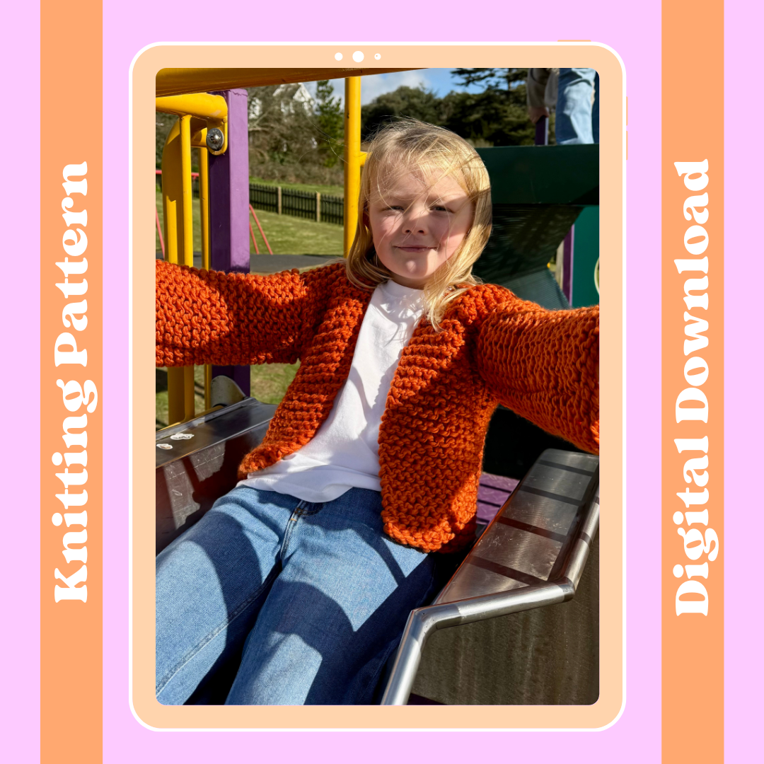 Mini cardigan knitting pattern | kids cardigan pattern | digital knitting pattern | easy Childs cardigan