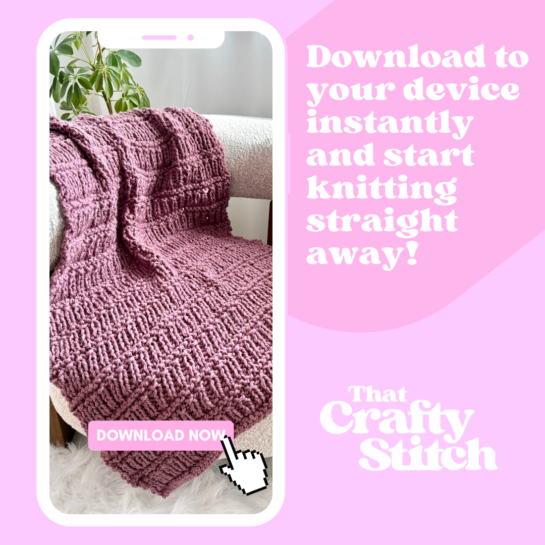Chunky Hurdle Stitch Blanket Knitting Pattern | Digital Knitting Pattern | Beginner Friendly