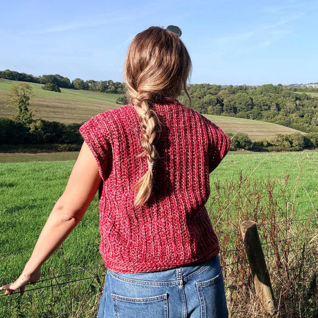 Sophie Button Tank Top Crochet Kit | DK crochet kit | complete DIY crochet kit | Autumn