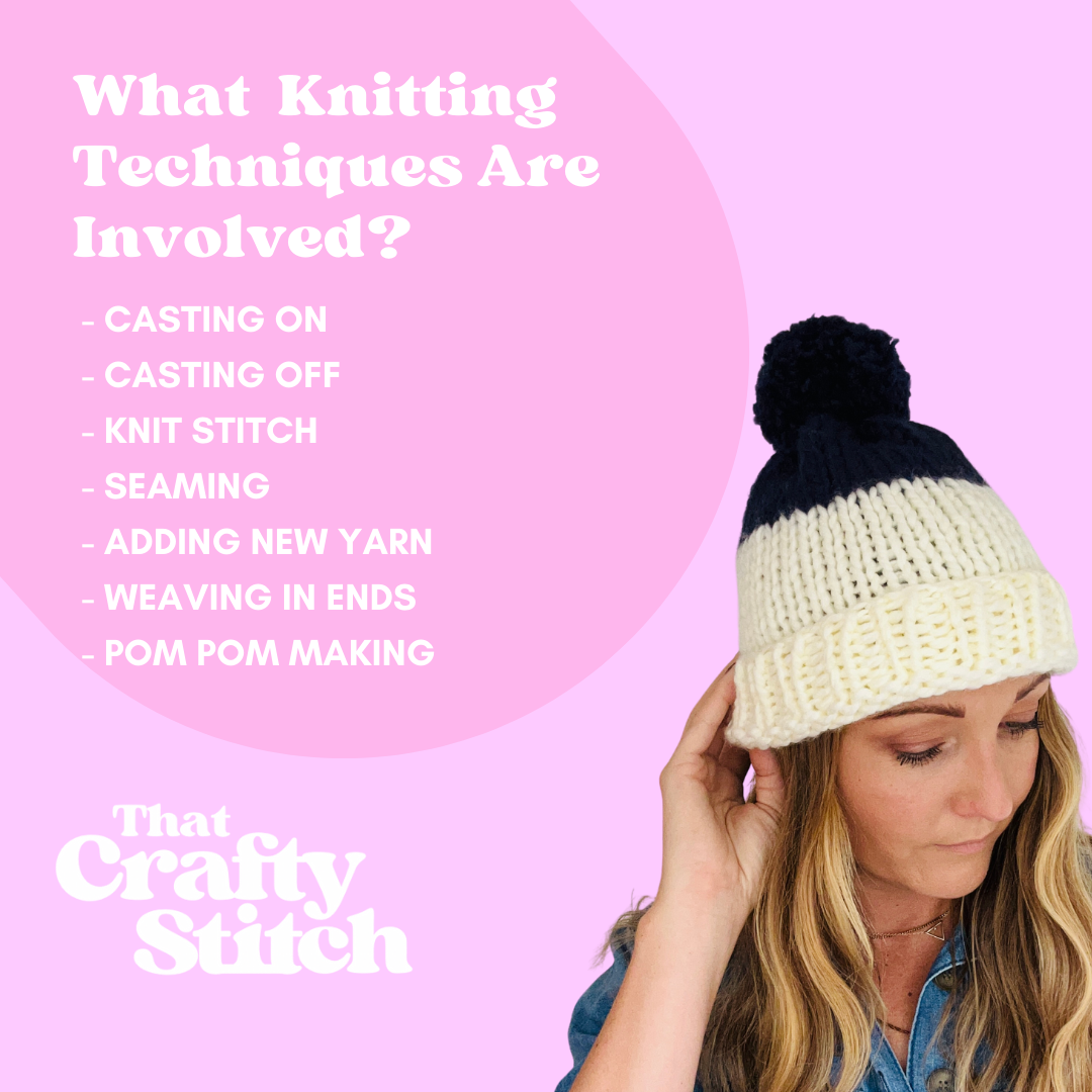 stripe hat and scarf knitting kit
