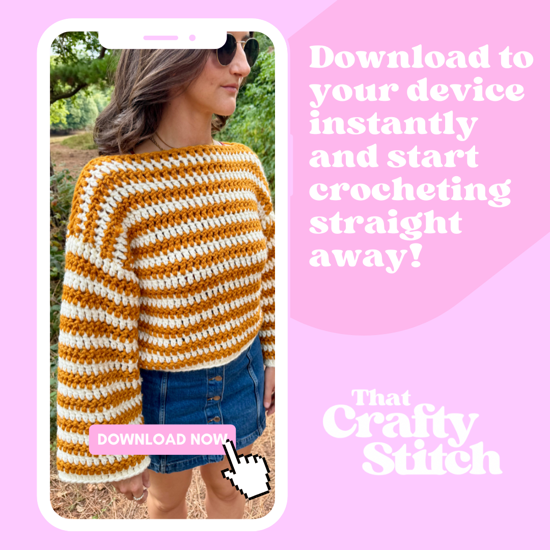 Stripe Crochet jumper crochet pattern | digital download crochet pattern | beginner friendly crochet jumper