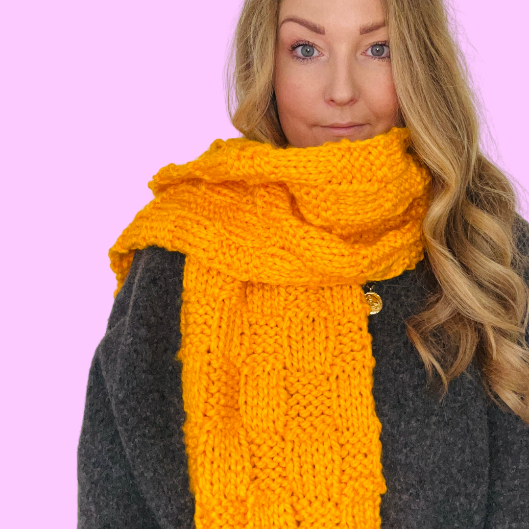 Basket Weave scarf digital knitting pattern