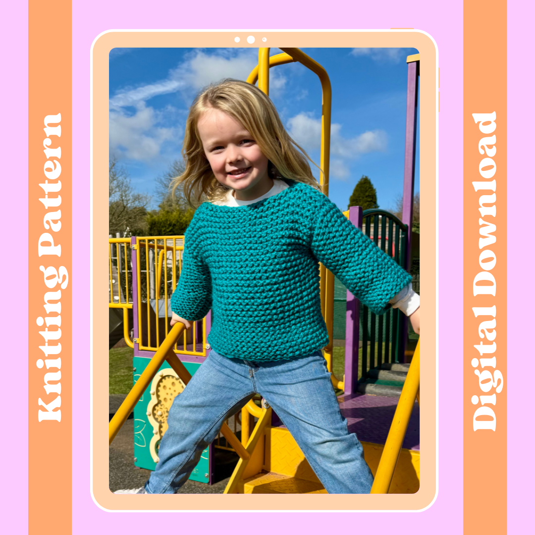 Mini jumper knitting pattern | digital knitting pattern | Childs jumper knit pattern | easy kids sweater