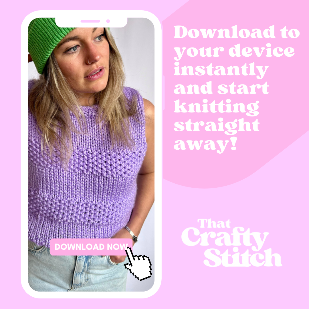 Sweater vest knitting pattern | digital knitting pattern | criss cross vest | confident beginner knitter