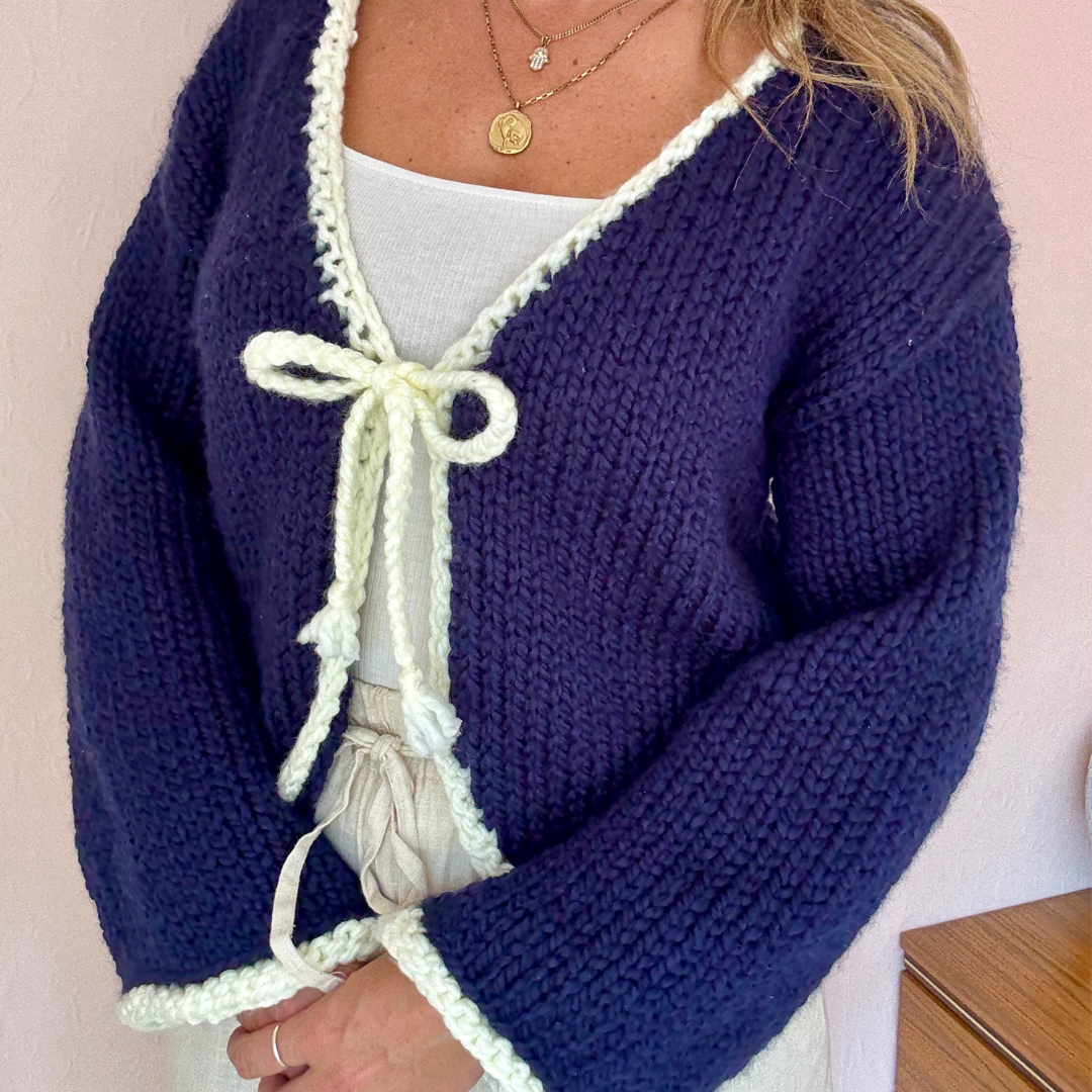 Katie Cardigan Knitting Pattern | confident beginner knit patten | digital download knitting pattern | chunky cardigan