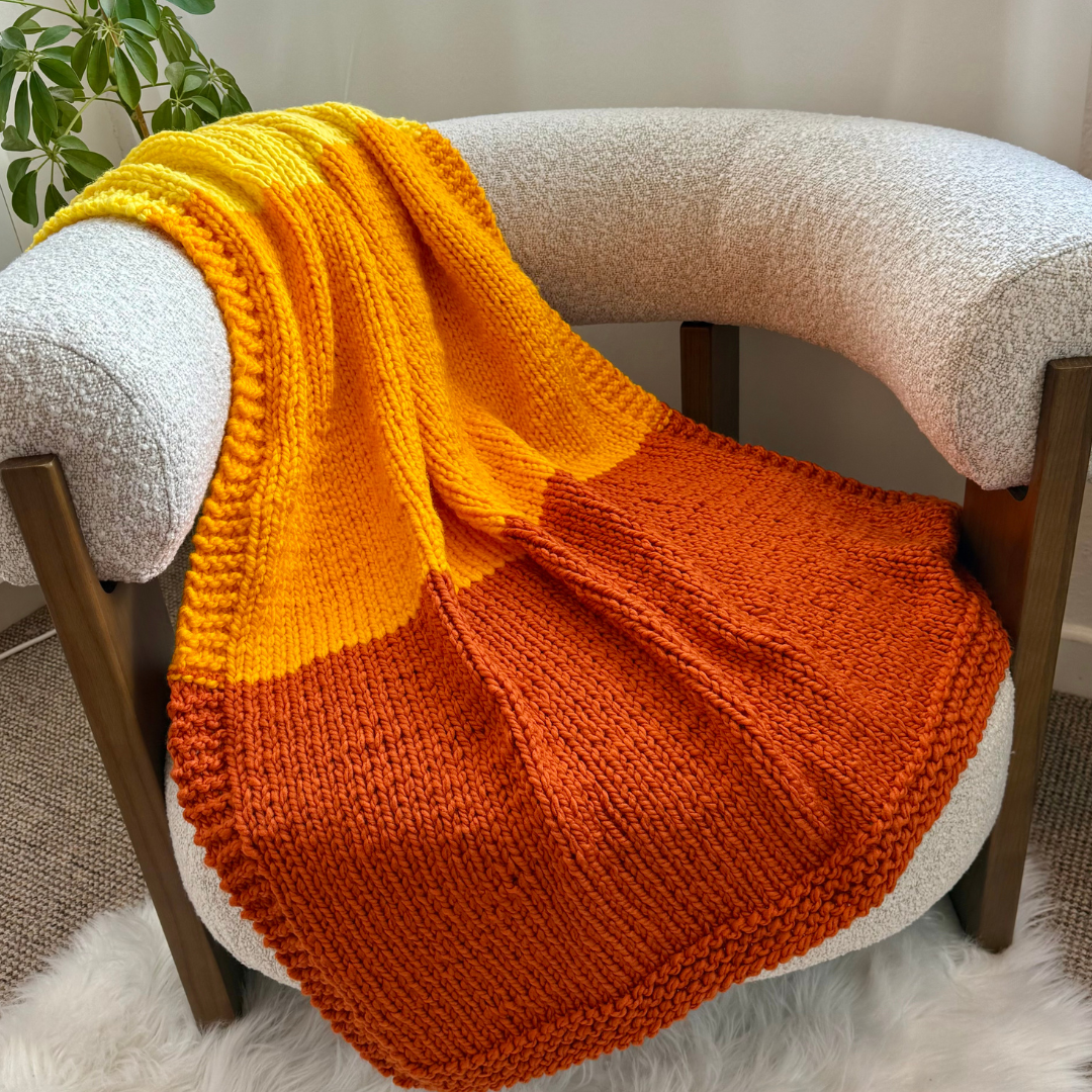 Triple Block Blanket Knitting pattern | digital download knitting pattern | beginner friendly blanket pattern