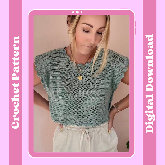 Summer crochet tee pattern | digital crochet pattern | beginner friendly crochet