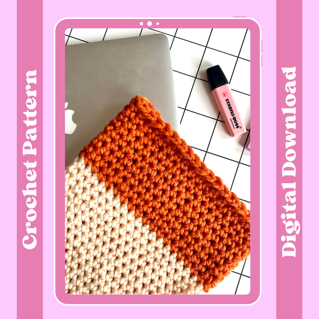 Beginner friendly crochet laptop sleeve pattern - digital crochet pattern