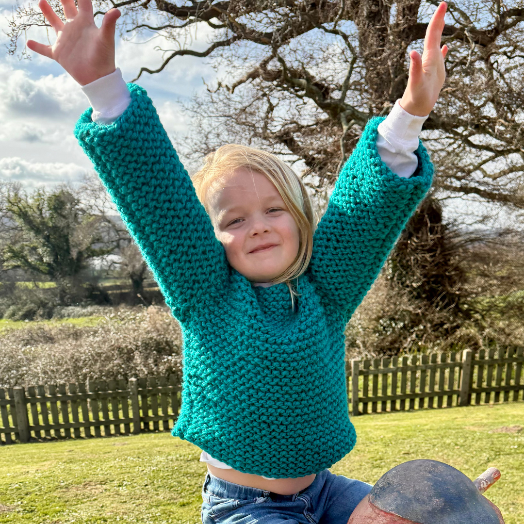 Mini jumper knitting pattern | digital knitting pattern | Childs jumper knit pattern | easy kids sweater