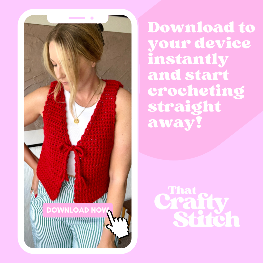 Tessa tie front crochet top pattern - beginner friendly digital crochet pattern