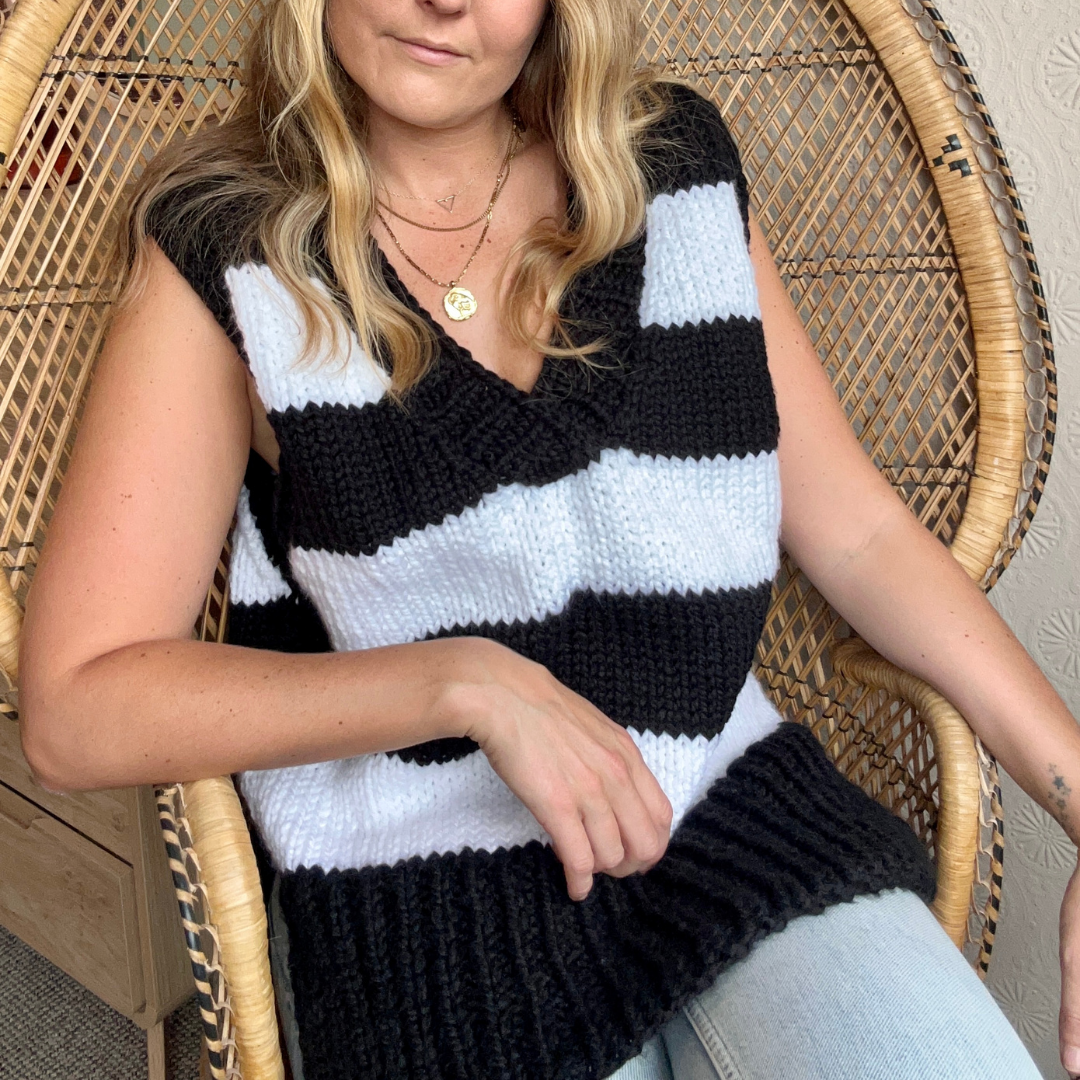 v-neck vest knitting kit