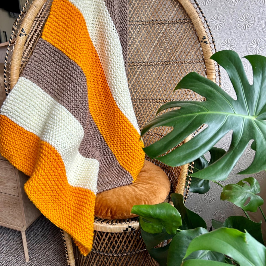 striped blanket knitting pattern