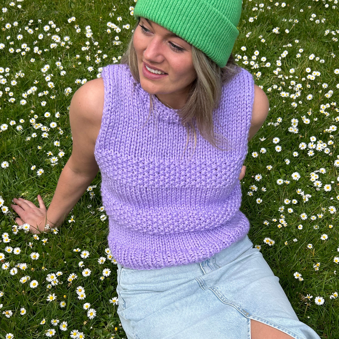 Criss Cross Vest Knitting Kit | confident beginner knitter | sweater vest knit kit
