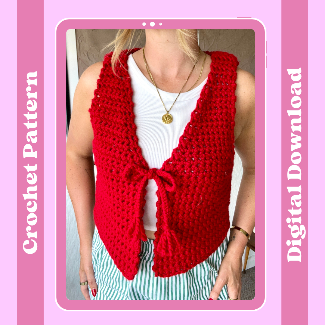 Tessa tie front crochet top pattern - beginner friendly digital crochet pattern