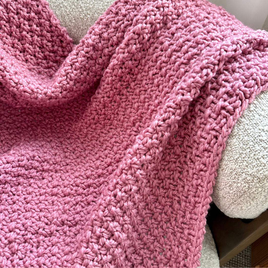 Irish Moss Stitch Blanket Knitting Pattern | Digital Knitting Pattern | Beginner friendly knit blanket