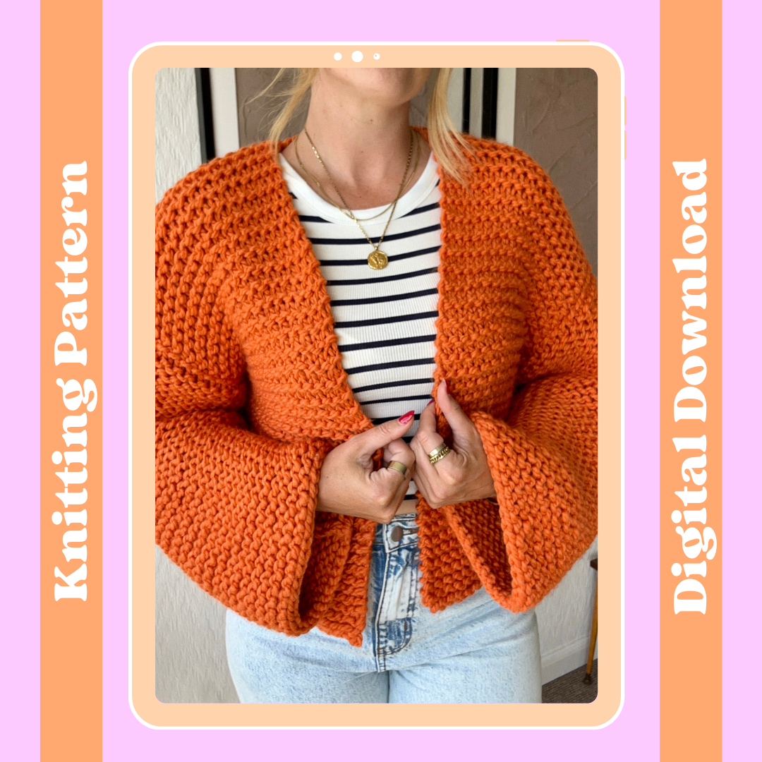 Beginner friendly digital knitting pattern | knit your own cardigan | easy cardigan knitting pattern