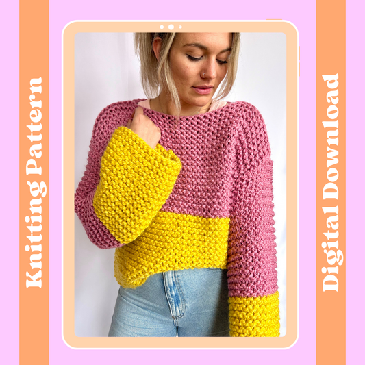 beginner jumper digital knitting pattern