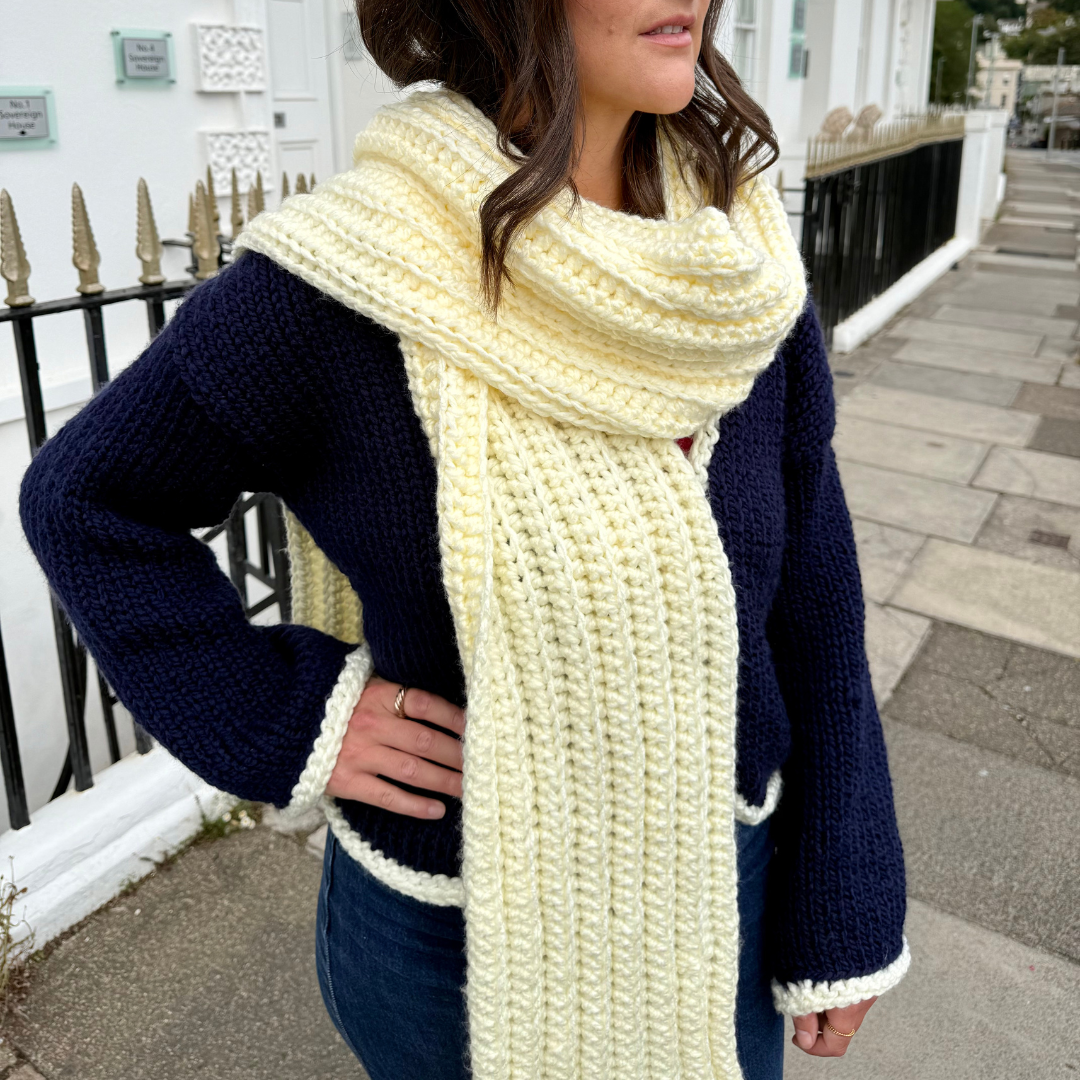 crochet tassel scarf | beginner friendly crochet | chunky crochet scarf with tassels