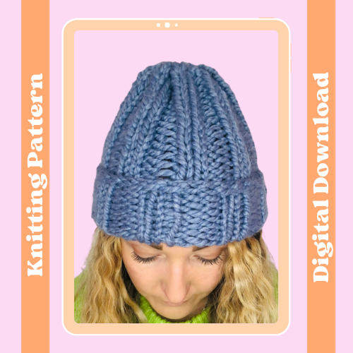 ribbed beanie hat knitting pattern