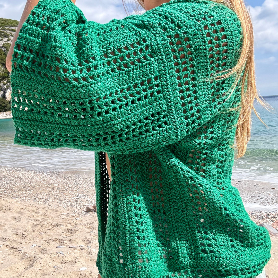 Summer crochet shirt kit | confident beginner crochet project | Capri Crochet Shirt kit