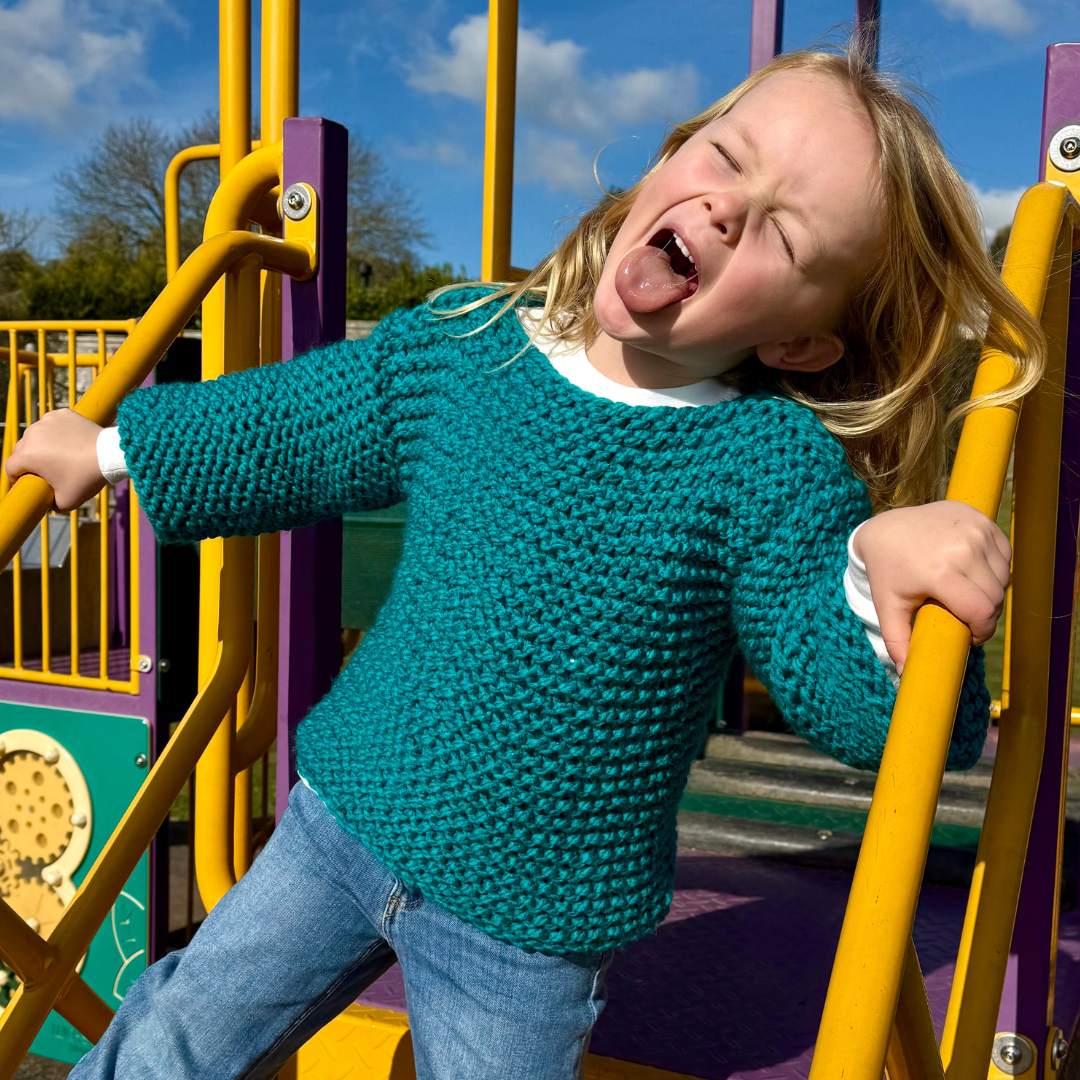 Mini jumper knitting pattern | digital knitting pattern | Childs jumper knit pattern | easy kids sweater