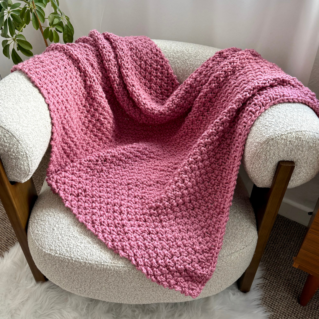 Irish Moss Stitch Blanket Knitting Pattern | Digital Knitting Pattern | Beginner friendly knit blanket