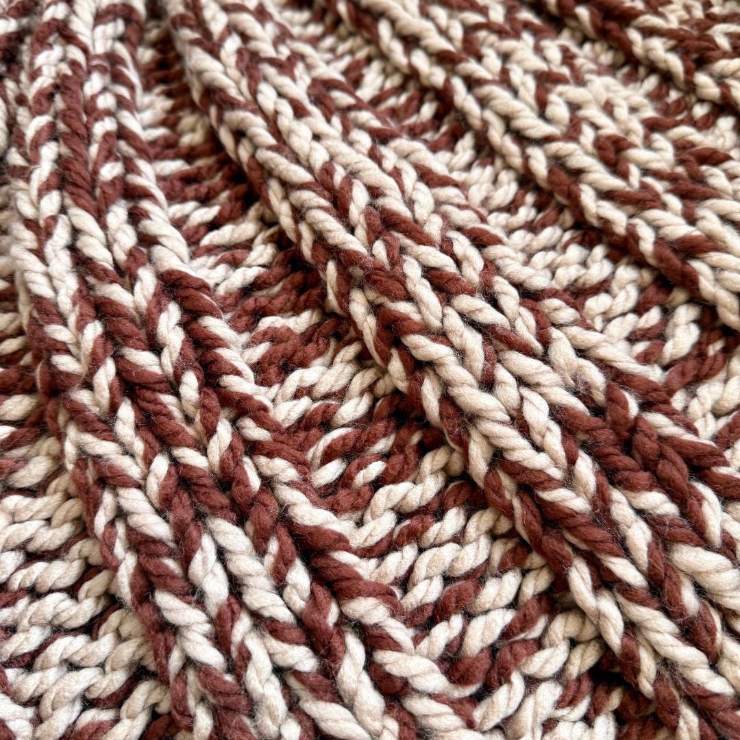 two tone chunky blanket knitting pattern | digital knitting pattern | beginner friendly