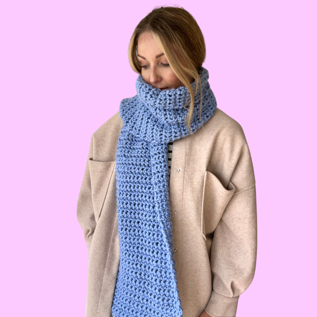 beginner crochet scarf kit - learn how to crochet