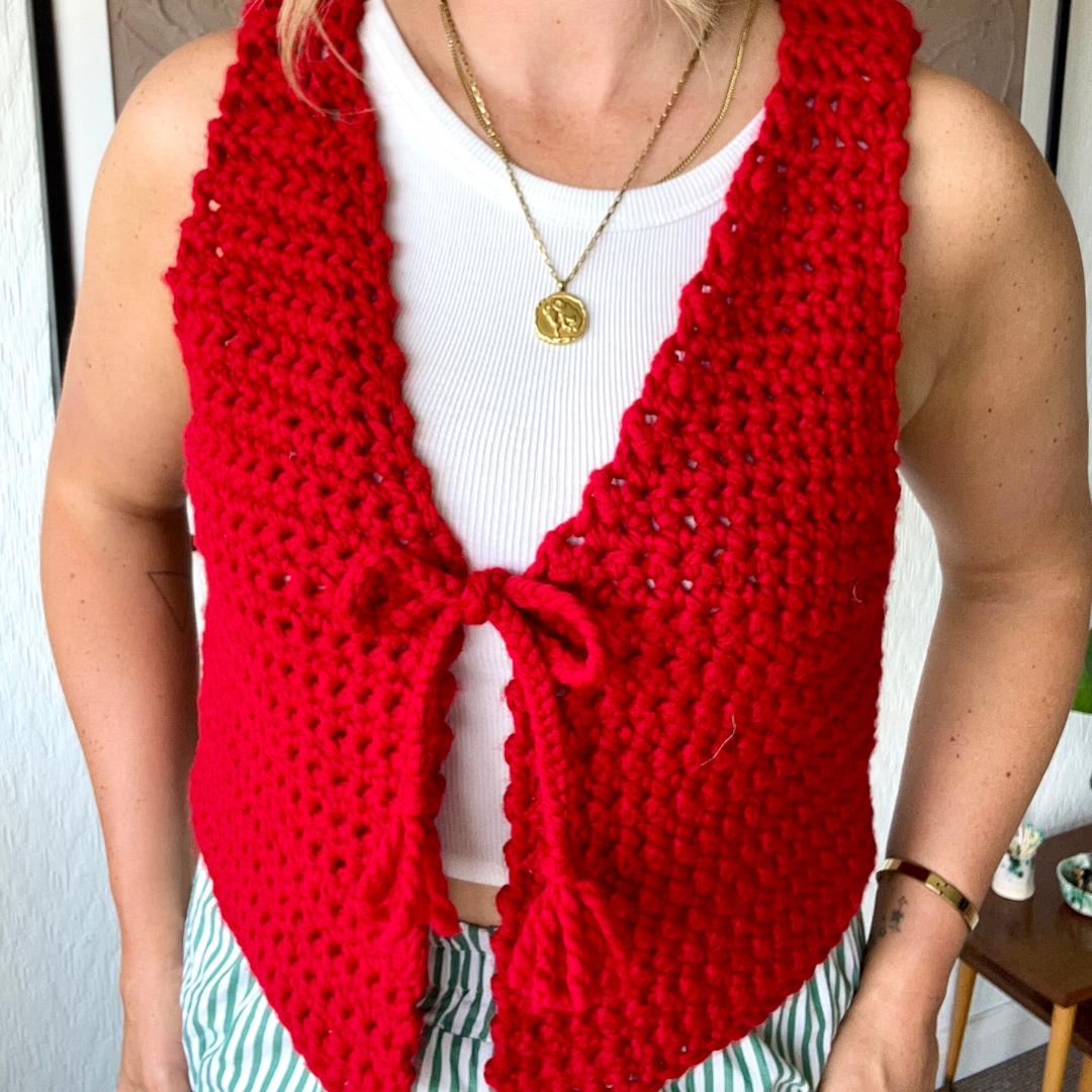 Tessa tie front crochet top pattern - beginner friendly digital crochet pattern
