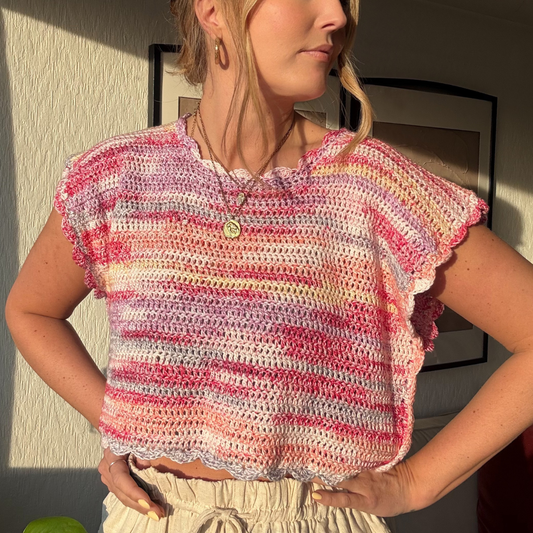 Hallie tee - summer crochet kit | DIY crochet kit | beginner friendly