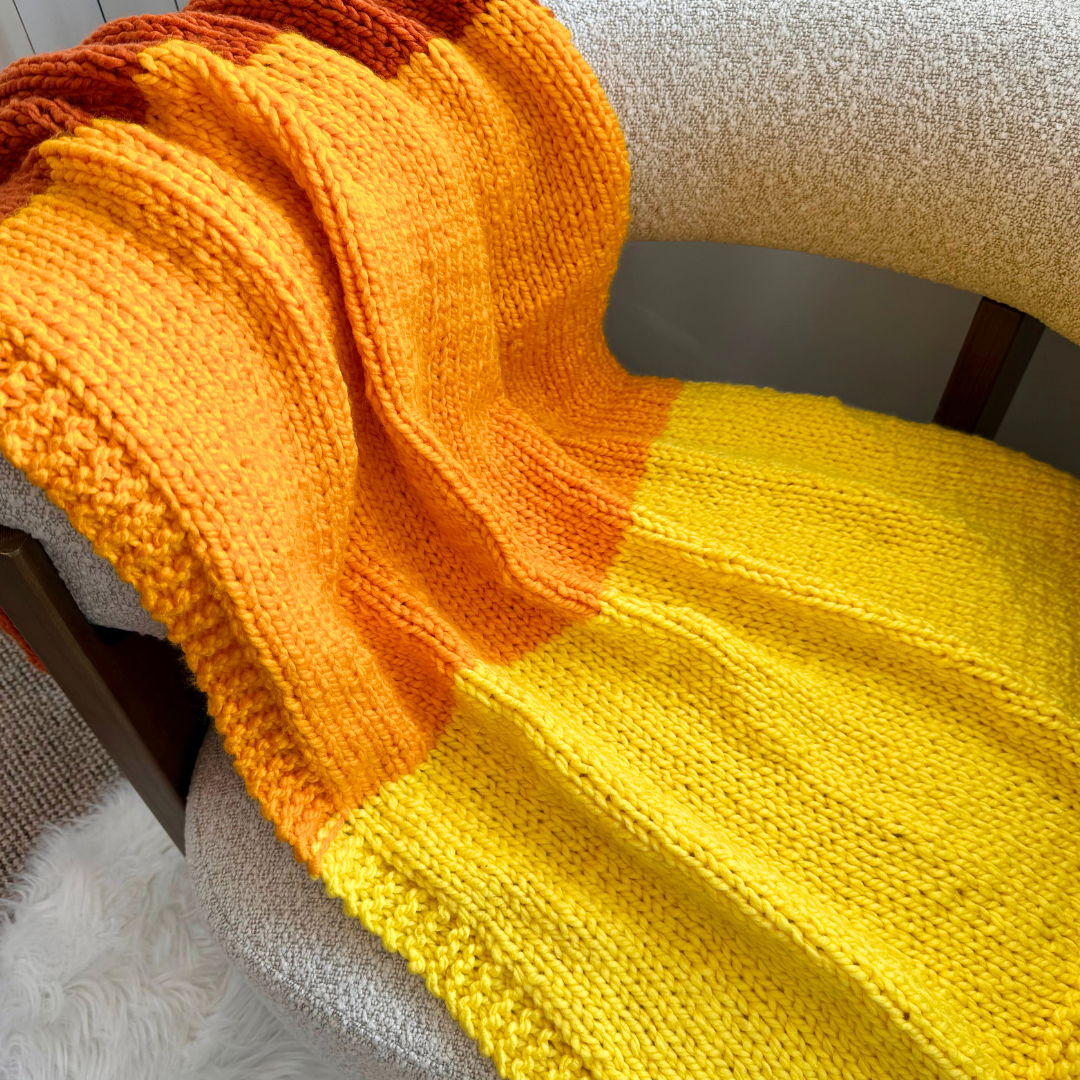 Triple Block Blanket Knitting pattern | digital download knitting pattern | beginner friendly blanket pattern