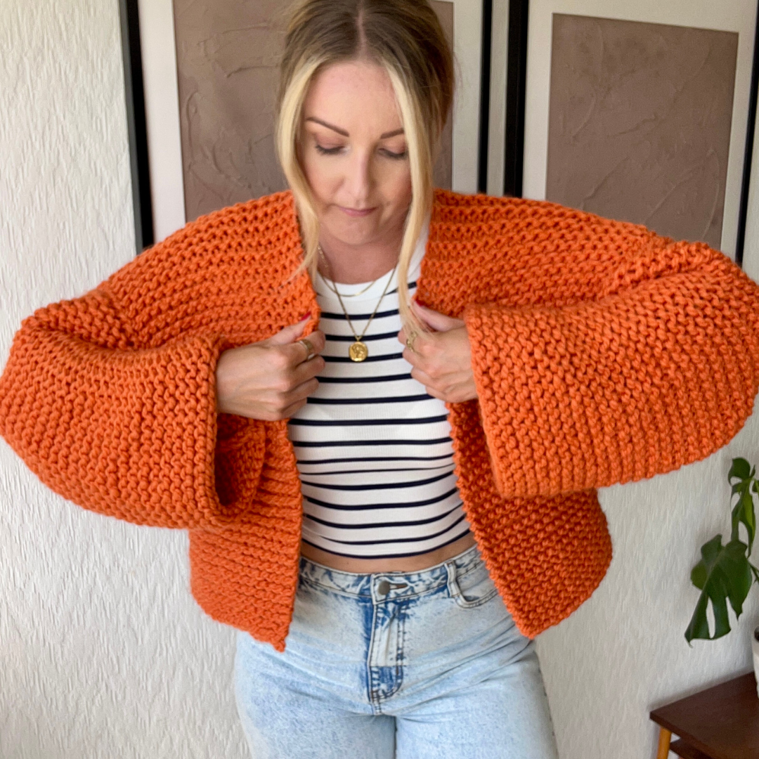 Beginner friendly digital knitting pattern | knit your own cardigan | easy cardigan knitting pattern