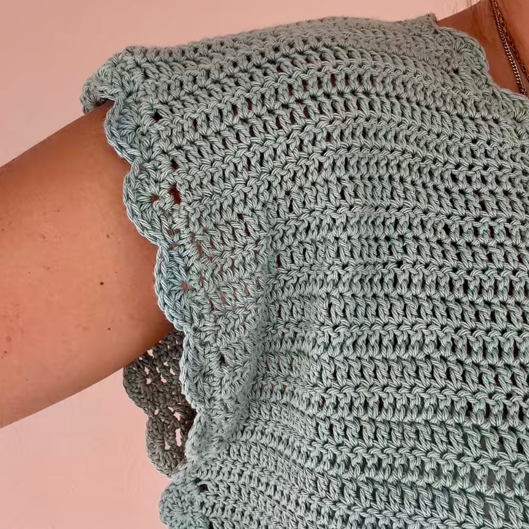 Summer crochet top | Cropped Crochet Tee | Hallie Tee | Beginner Crochet Kit
