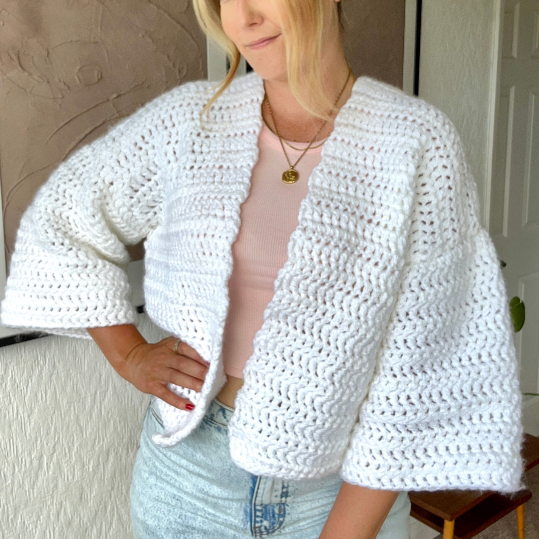 Olivia Crochet cardigan pattern - beginner friendly crochet pattern - digital download