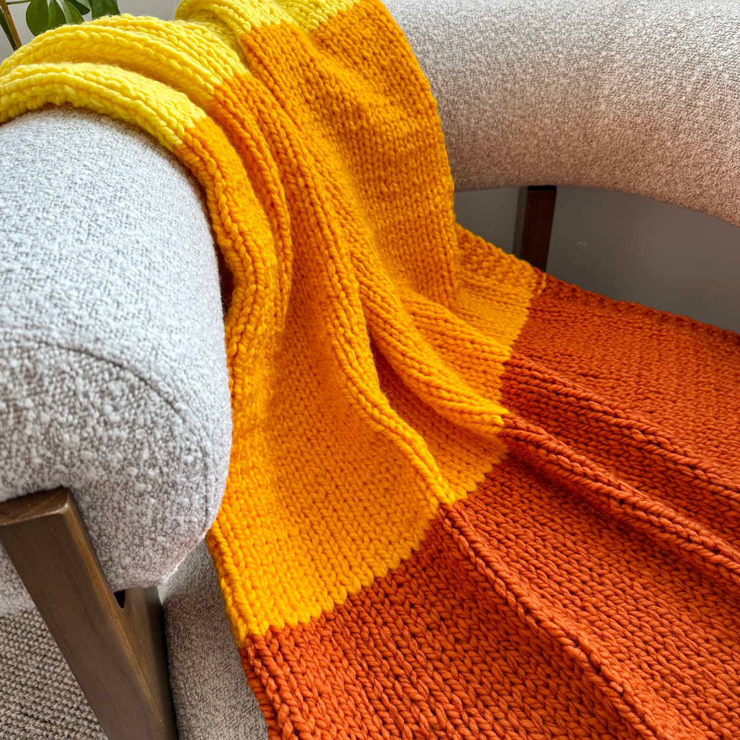 Triple Block Blanket Knitting pattern | digital download knitting pattern | beginner friendly blanket pattern