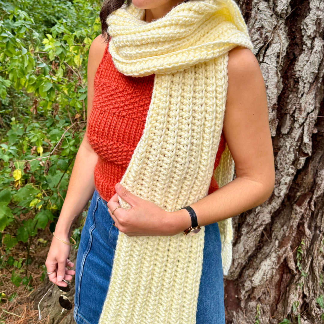 crochet tassel scarf | beginner friendly crochet | chunky crochet scarf with tassels
