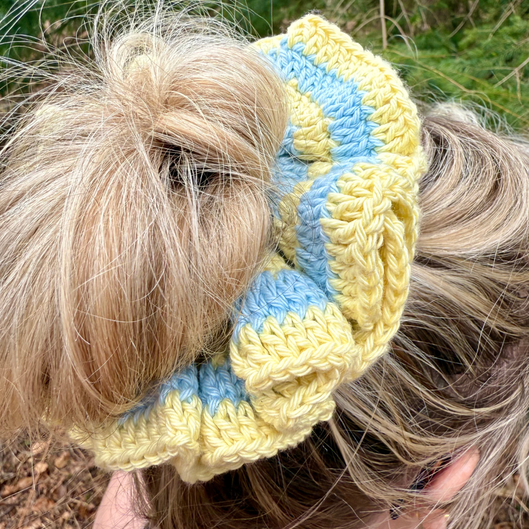 Ruffle scrunchie crochet pattern | beginner friendly crochet pattern | digital pattern