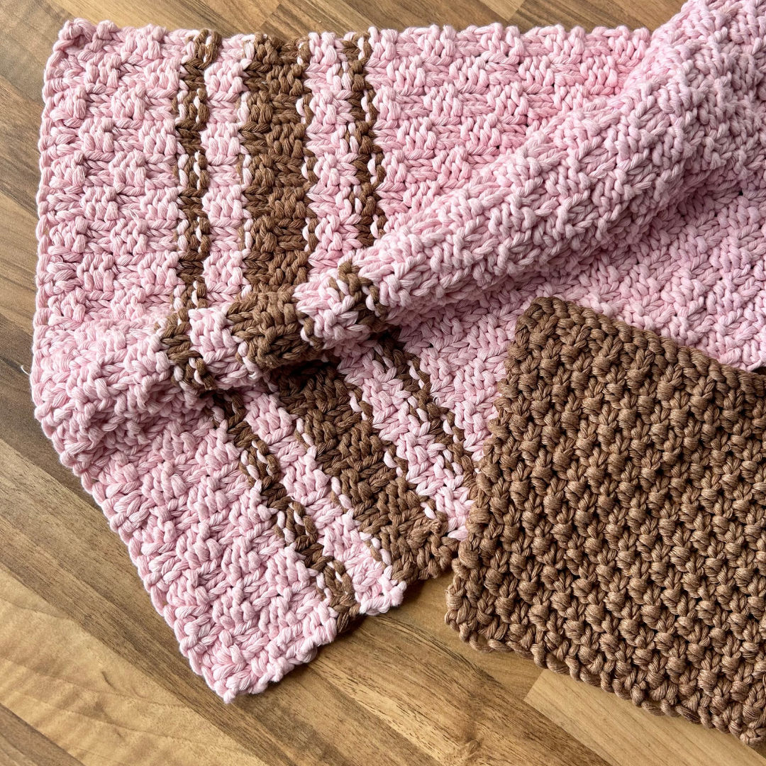 digital knitting pattern | chunky cotton kitchen cloth set | beginner friendly knitting pattern