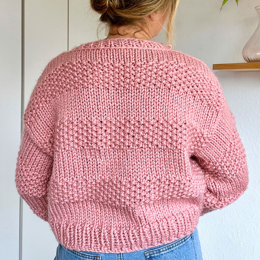 seed stitch chunky jumper knitting kit - confident beginner level