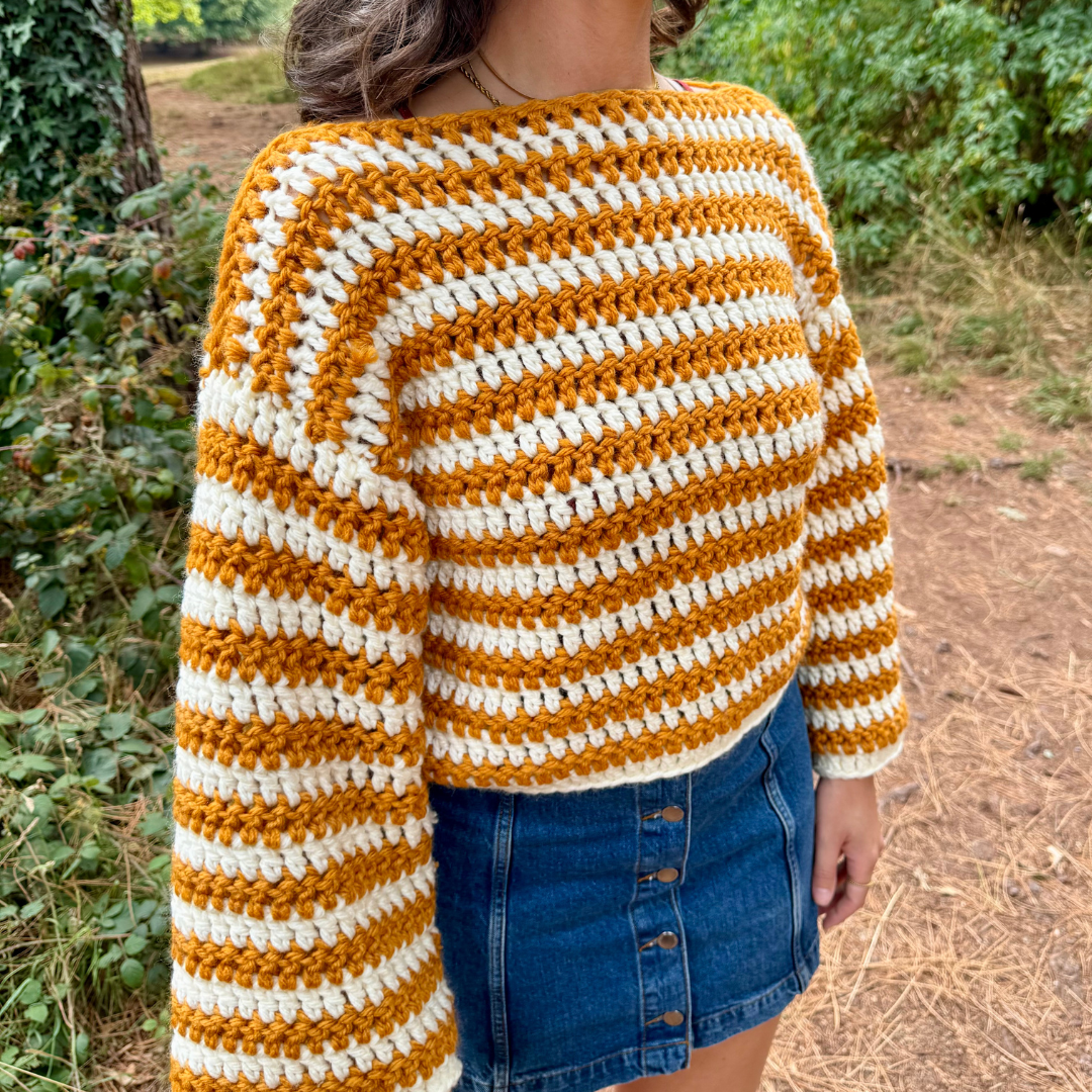 Stripe Laura jumper | beginner friendly crochet jumper | chunky stripe crochet sweater