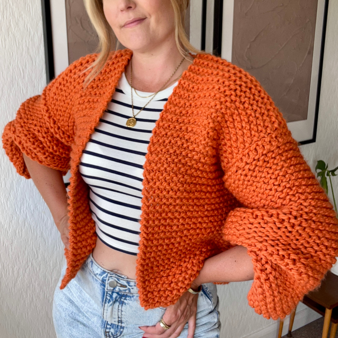 beginner cardigan knitting pattern bundle | mum and mini chunky cardigan knitting pattern